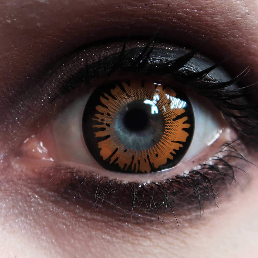 MesmerEyez - Twilight Bella Halloween farbige Kontaktlinsen - Orange/Schwarz